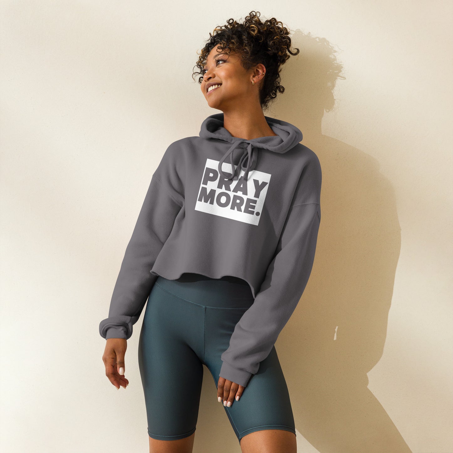 PRAY MORE. Crop Faith Hoodie